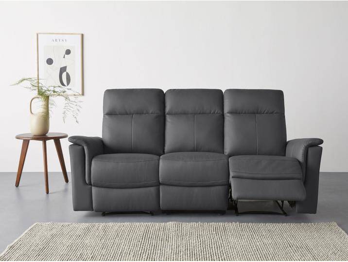 3-Sitzer HOME AFFAIRE Southbrook , schwarz, B:197cm H:99cm T:92cm, Echtleder 100% Echtleder, Kunstleder 100% Polyurethan, Sofas, mit manueller und elektrischer Relaxfunktion von Home-affaire