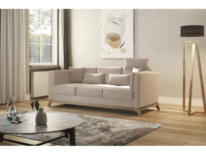 3-Sitzer HOME AFFAIRE Viva , beige, B:213cm H:84cm T:93cm, 100% Polyester, Sofas, mit Holzrahmen aus Buche 3-Sitzer HOME AFFAIRE Viva , beige, B:213cm H:84cm T:93cm, 100% Polyester, Sofas, mit Holzrahmen aus Buche von Home-affaire