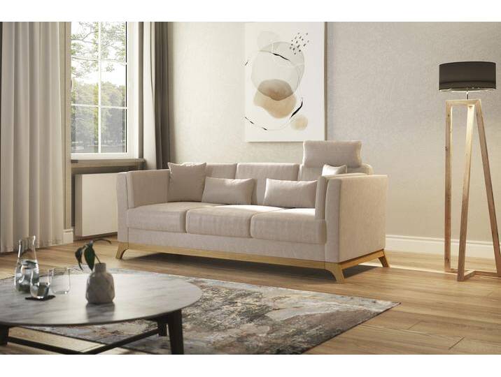 3-Sitzer HOME AFFAIRE Viva , beige, B:213cm H:84cm T:93cm, 100% Polyester, Sofas, mit Holzrahmen aus Eiche 3-Sitzer HOME AFFAIRE Viva , beige, B:213cm H:84cm T:93cm, 100% Polyester, Sofas, mit Holzrahmen aus Eiche von Home-affaire