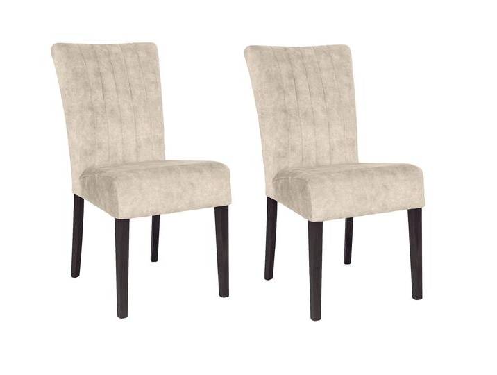 4-Fußstuhl HOME AFFAIRE, beige (wenge lackiert, almond milk 5504, wenge), B:46cm H:93cm T:64cm, Massivholz, Polyester, Stühle, vertikale Nähte in der Rückenlehne von Home-affaire