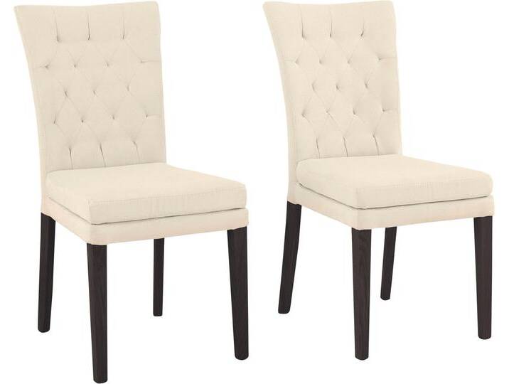 4-Fußstuhl HOME AFFAIRE Colorado , beige (beige, wenge), B:46cm H:94,5cm T:59cm, Polyester, Stühle, Beine aus Buche, wengefarben lackiert, Im 2er, 4er oder 6er-Set von Home-affaire