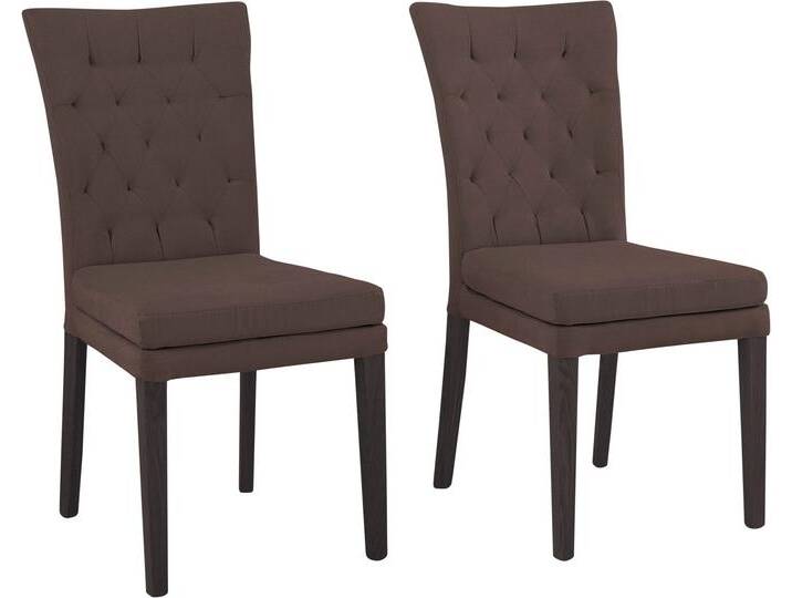 4-Fußstuhl HOME AFFAIRE Colorado , braun (braun, wenge), B:46cm H:94,5cm T:59cm, Polyester, Stühle, Beine aus Buche, wengefarben lackiert, Im 2er, 4er oder 6er-Set von Home-affaire