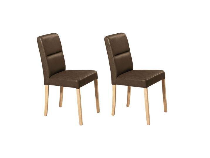 4-Fußstuhl HOME AFFAIRE Laros , braun (dunkelbraun, dekor eiche ontario), B:43cm H:91cm T:58cm, Massivholz, Stühle, Massivholzgestell von Home-affaire