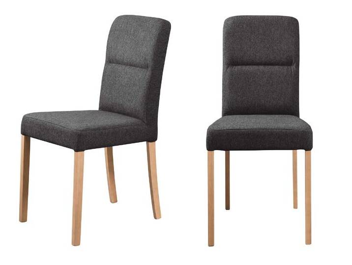 4-Fußstuhl HOME AFFAIRE Nina Küchenstuhl, Polsterstuhl , schwarz (jet schwarz, dekor eiche ontario), B:43cm H:91cm T:56cm, Massivholz, Stühle, Gestell Buche Massivholz lackiert von Home-affaire