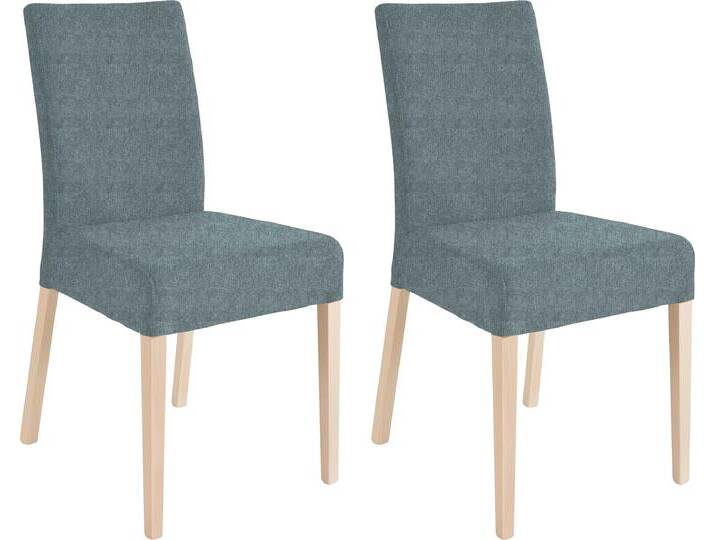 4-Fußstuhl HOME AFFAIRE Umag , blau (hellblau (fantasy 8214), silberfarben), B:46,5cm H:94cm T:59,5cm, Massivholz, Polyester, Stühle, Sitz und Rücken gepolstert von Home-affaire