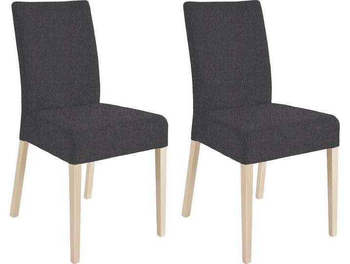 4-Fußstuhl HOME AFFAIRE Umag , grau (dunkelgrau (capulet 4009), silberfarben), B:46,5cm H:94cm T:59,5cm, Massivholz, Polyester, Stühle, Sitz und Rücken gepolstert von Home-affaire