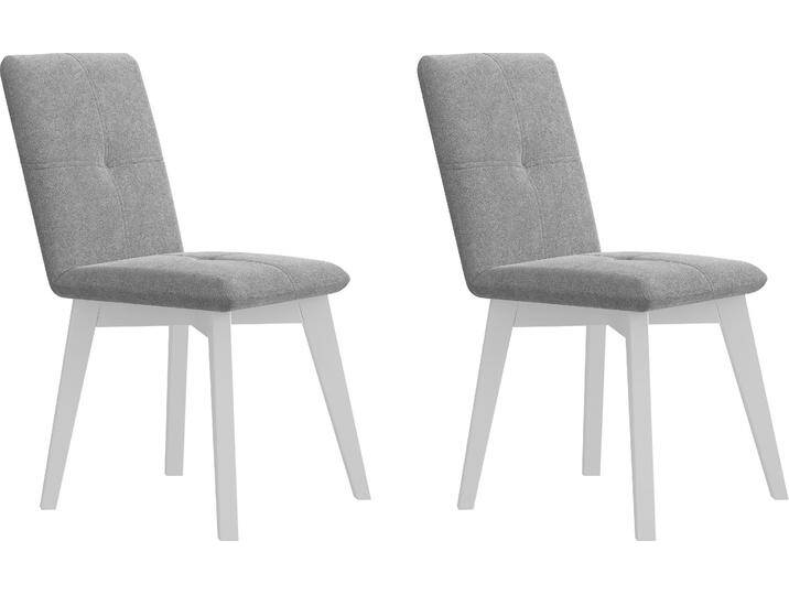 4-Fußstuhl HOME AFFAIRE Vita , grau (hellgrau (deneris 9573), buche weiß), B:46,5cm H:91cm T:58cm, Massivholz, Polyester, Spanplatte, Stühle, mit verschiedenen Gestellen erhältlich von Home-affaire