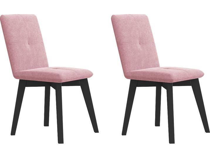 4-Fußstuhl HOME AFFAIRE Vita , rosa (rosa (deneris 9180), buche schwarz), B:46,5cm H:91cm T:58cm, Massivholz, Polyester, Spanplatte, Stühle, mit verschiedenen Gestellen erhältlich von Home-affaire