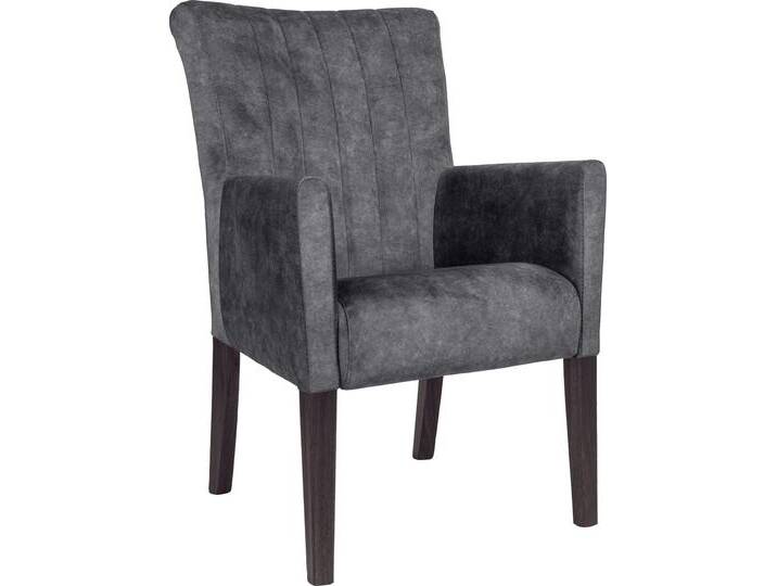 Armlehnstuhl HOME AFFAIRE King , grau (graubraun, buche wenge), B:60cm H:92cm T:65cm, Massivholz, Polyester, Stühle, Esszimmerstuhl, Beingestell Massivholz Eiche oder Buche wengefarben von Home-affaire