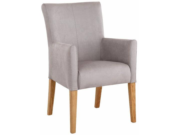 Armlehnstuhl HOME AFFAIRE King BESTSELLER , grau (hellgrau, eiche natur), B:60cm H:92cm T:65cm, Polyester, Stühle, Esszimmerstuhl mit bequemer Polsterung, Esszimmersessel mit Armlehnen von Home-affaire