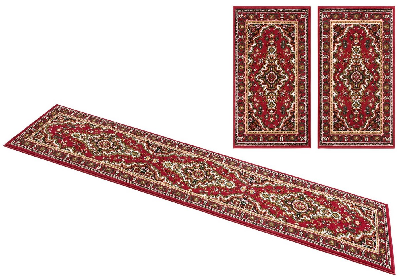 Bettumrandung Oriental Home affaire, Höhe 7 mm, (3-tlg), Läufer-Set, Kurzflor, Orient-Optik, mit Bordüre, pflegeleicht, elegant von Home affaire