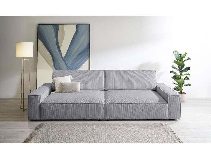 Big-Sofa HOME AFFAIRE NEU: SHERWOOD XXL, Big-Sofa (316cm), extra tiefe Sitzfläche 95 cm , grau (hellgrau), B:316cm H:90cm T:135cm, 100% Polyester, Sofas, bequemer Sitzkomfort, Cord u. Leinenoptik, Kedernaht von Home-affaire