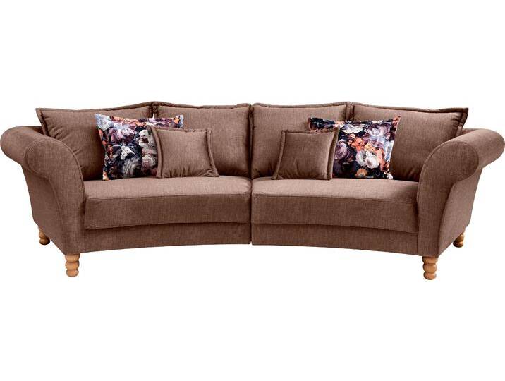 Big-Sofa HOME AFFAIRE Tassilo geschwungene Formensprache, bequem, Mega Sofa, Breite 350cm , braun (hellbraun), B:350cm H:95cm T:110cm, 100% Polyester, Sofas von Home-affaire