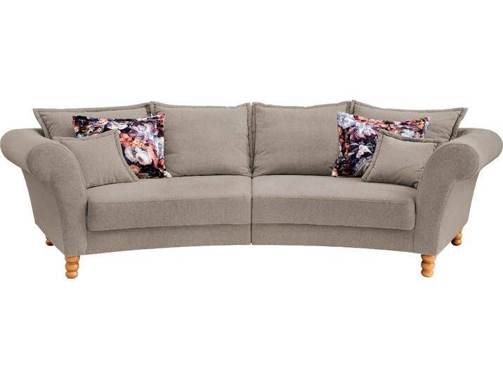 Big-Sofa HOME AFFAIRE Tassilo geschwungene Formensprache, bequem, Mega Sofa, Breite 350cm , braun (hellbraun), B:350cm H:95cm T:110cm, 100% Polyester, Sofas von Home-affaire