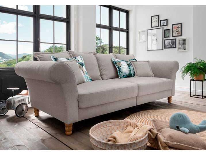 Big-Sofa HOME AFFAIRE Tassilo Mega Sofa mit viel Platz, bequem durch Kaltschaum im Sitz , grau (hellgrau), B:266cm H:95cm T:110cm, 100% Polyester, Sofas von Home-affaire