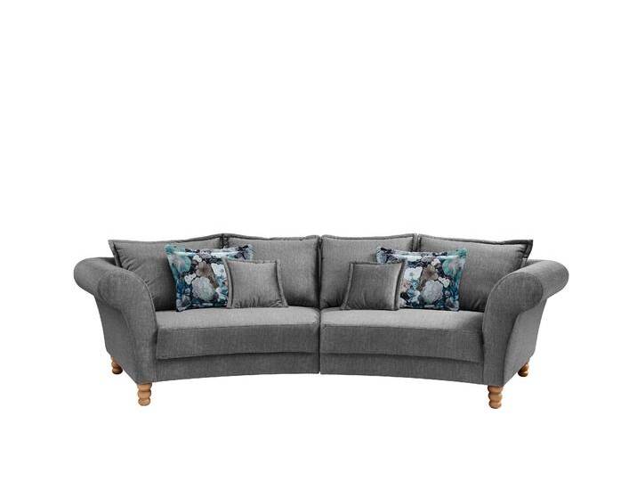 Big-Sofa HOME AFFAIRE Tassilo geschwungene Formensprache, bequem, Mega Sofa, Breite 350cm , schwarz (asche), B:350cm H:95cm T:110cm, 100% Polyester, Sofas von Home-affaire