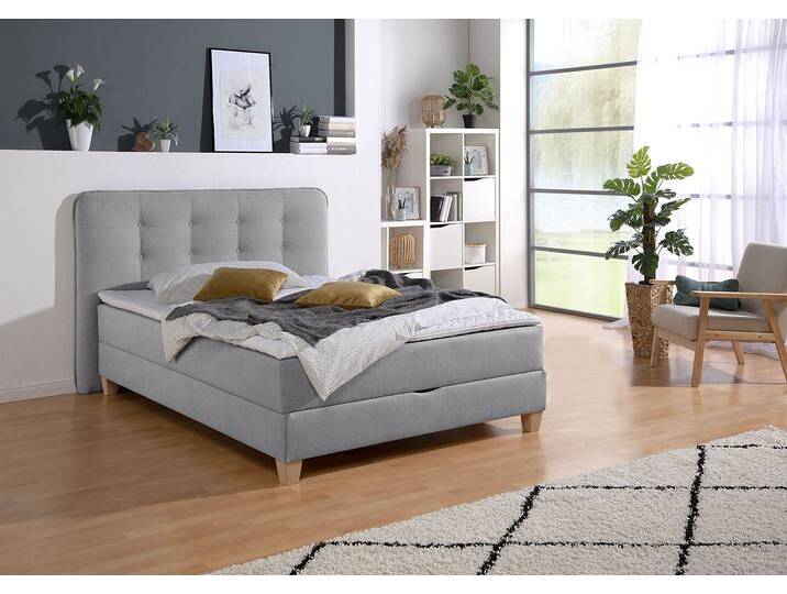 Boxbett HOME AFFAIRE, grau, B:158cm L:210cm, Komplettbetten, Boxspringbett, inklusive Kaltschaum-Topper und Bettkasten Boxbett HOME AFFAIRE, grau, B:158cm L:210cm, Komplettbetten, Boxspringbett, inklusive Kaltschaum-Topper und Bettkasten von Home-affaire