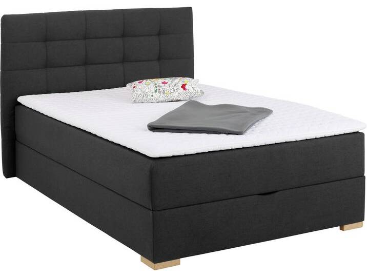 Boxbett HOME AFFAIRE Olivet , grau (anthrazit), B:154cm L:230cm, Komplettbetten, in 4 Farben, 4 Breiten, 2 Matratzenarten, auch in Überlänge 220 cm von Home-affaire
