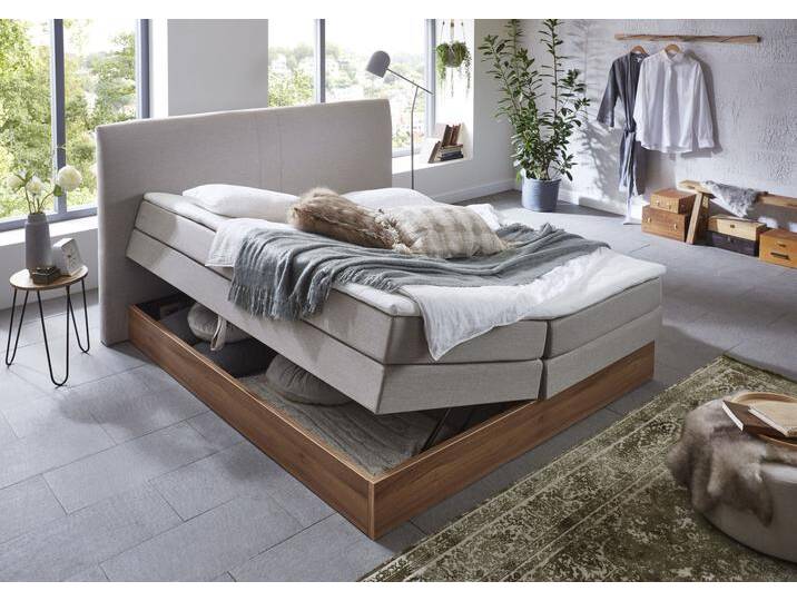 Boxspringbett HOME AFFAIRE Blomen , beige, B:182cm L:224cm, Komplettbetten, Boxspringbett, mit Walnuss-Dekor, mit Bettkasten, verschiedene Härtegrade, mit Topper Boxspringbett HOME AFFAIRE Blomen , beige, B:182cm L:224cm, Komplettbetten, Boxspringbett, mit Walnuss-Dekor, mit Bettkasten, verschiedene Härtegrade, mit Topper von Home-affaire