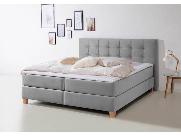 Boxspringbett HOME AFFAIRE Moulay , grau, B:214cm L:211cm, Komplettbetten, Boxspringbett, inkl. Topper, in 3 Härtegraden, TFK auch in Härtegrad 4 Boxspringbett HOME AFFAIRE Moulay , grau, B:214cm L:211cm, Komplettbetten, Boxspringbett, inkl. Topper, in 3 Härtegraden, TFK auch in Härtegrad 4 von Home-affaire