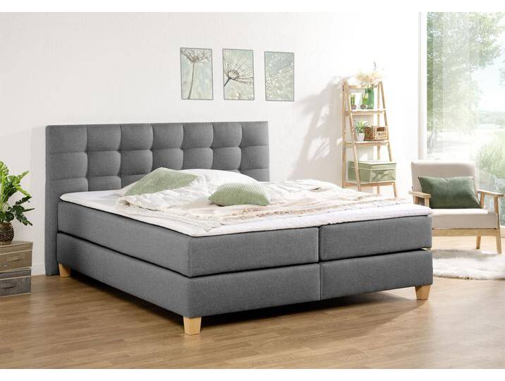 Boxspringbett HOME AFFAIRE Moulay , grau, B:214cm L:211cm, Komplettbetten, Boxspringbett, inkl. Topper, in 3 Härtegraden, TFK auch in Härtegrad 4 Boxspringbett HOME AFFAIRE Moulay , grau, B:214cm L:211cm, Komplettbetten, Boxspringbett, inkl. Topper, in 3 Härtegraden, TFK auch in Härtegrad 4 von Home-affaire