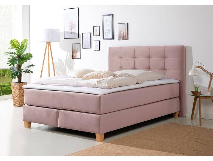 Boxspringbett HOME AFFAIRE Moulay , lila (flieder), B:154cm L:211cm, Komplettbetten, Boxspringbett, inkl. Topper, in 3 Härtegraden, TFK auch in Härtegrad 4 von Home-affaire