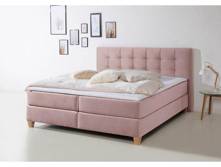 Boxspringbett HOME AFFAIRE Moulay , lila (flieder), B:174cm L:211cm, Komplettbetten, Boxspringbett, inkl. Topper, in 3 Härtegraden, TFK auch in Härtegrad 4 von Home-affaire