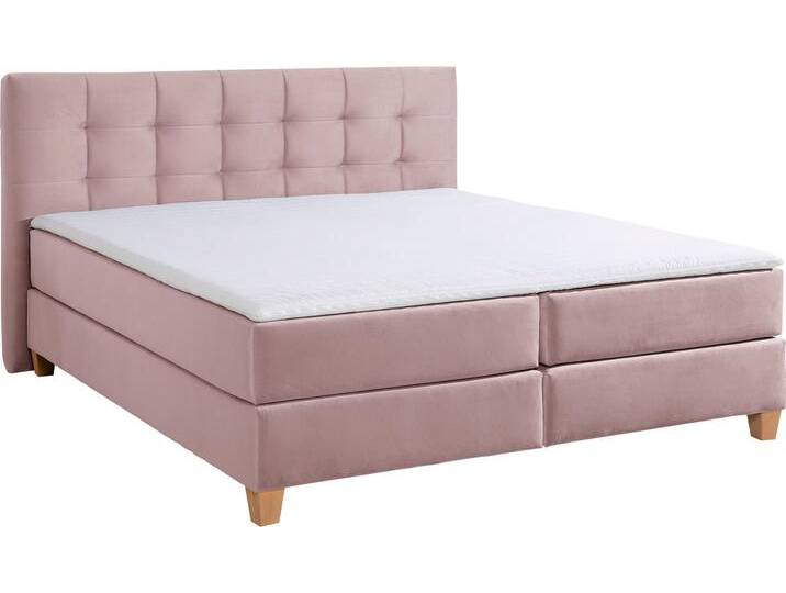 Boxspringbett HOME AFFAIRE Moulay , lila (flieder), B:174cm L:231cm, Komplettbetten, inkl. Topper, in Überlänge 220 cm, 3 Härtegrade, auch in H4 von Home-affaire