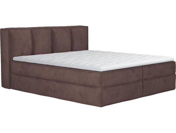 Boxspringbett HOME AFFAIRE Milano , braun, B:170cm L:230cm, 100% Polyester, Komplettbetten, Boxbett inkl. Topper, 2 Matratzen, Härtegrade H2, H3 und H4 wählbar von Home-affaire