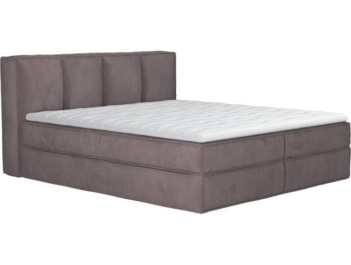 Boxspringbett HOME AFFAIRE Milano , grau (stone), B:170cm L:230cm, 100% Polyester, Komplettbetten, Boxbett inkl. Topper, 2 Matratzen, Härtegrade H2, H3 und H4 wählbar von Home-affaire