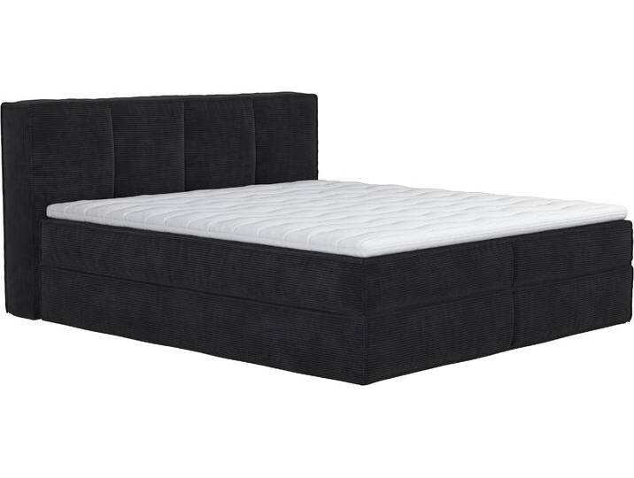 Boxspringbett HOME AFFAIRE Milano , schwarz (charcoal), B:170cm L:230cm, 88% Polyester, 12% Polyamid, Komplettbetten, Boxbett inkl. Topper, 2 Matratzen, Härtegrade H2, H3 und H4 wählbar von Home-affaire