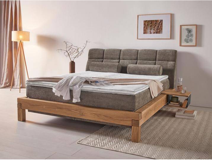 Boxspringbett HOME AFFAIRE Villads , grün (pino), B:199cm L:231cm, Komplettbetten, Boxspringbett, Liegefläche: 180/200 cm, Inside-Boxspring-Unterbau, recycelte Stoffe von Home-affaire