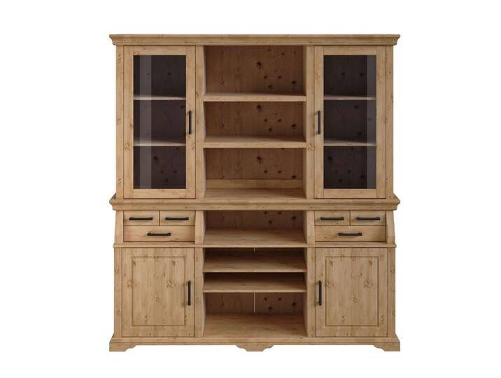 Buffet HOME AFFAIRE Anabel , beige (natur), B:186cm H:199cm T:46cm, Massivholz, Schränke, zertifiziertes Massivholz, Breite 186 cm, Höhe 199 cm von Home-affaire