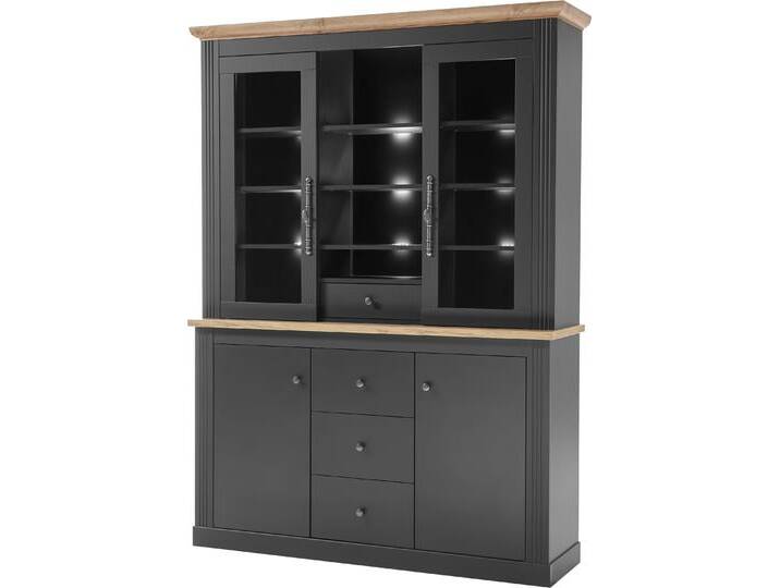 Buffet HOME AFFAIRE WESTMINSTER TOPSELLER , dunkelgrau, wotan eiche, B:153cm H:205cm T:40cm, Schränke, im angesagten Landhaus-Look von Home-affaire