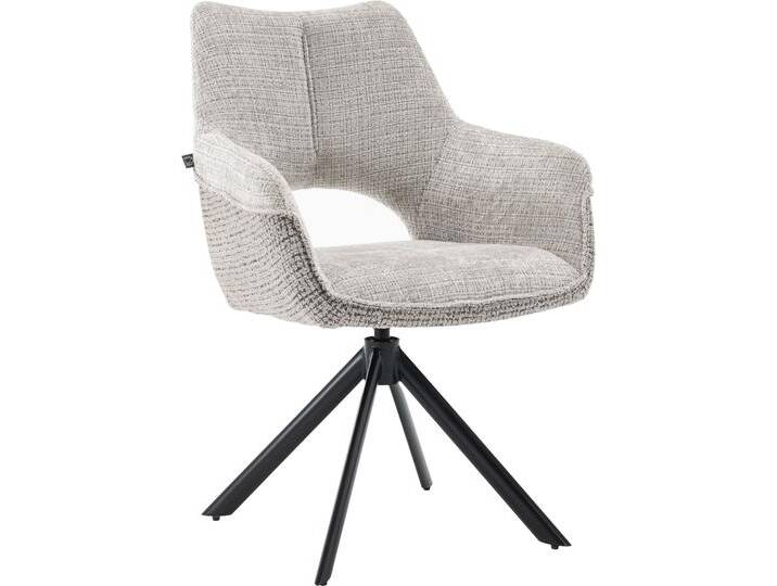 Drehstuhl HOME AFFAIRE Calmo , beige (beige, schwarz), B:61cm T:50cm, Metall, Polyester, Stühle, tolle Optik von Home-affaire