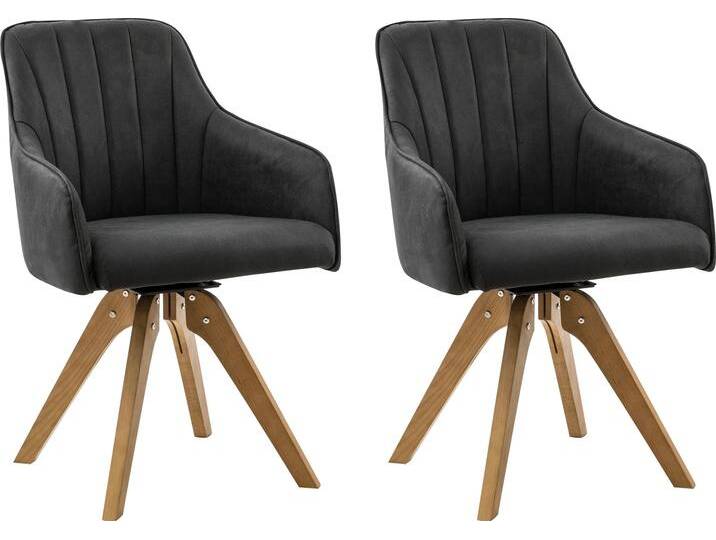 Drehstuhl HOME AFFAIRE Formentor , grau (anthrazit, eichefarben), B:58cm H:86cm T:46cm, Polyester, Stühle, mit Rückensteppung von Home-affaire