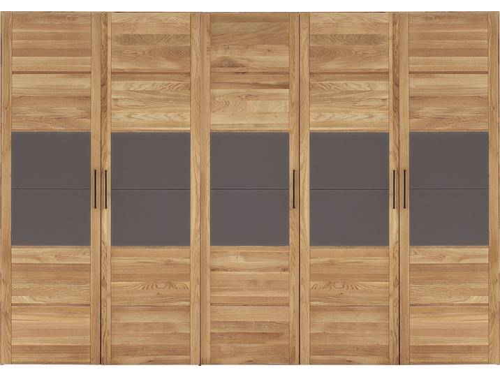 Drehtürenschrank HOME AFFAIRE Chamara , beige (natur), B:307cm H:218cm T:65cm, Schränke, Drehtürenschrank Kleiderschrank, aus massivem Eichenholz, in unterschiedlichen Breiten, Höhe 218 cm von Home-affaire