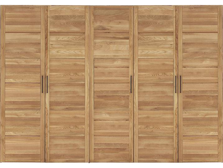 Drehtürenschrank HOME AFFAIRE Chamara , beige (natur), B:307cm H:218cm T:65cm, Schränke, Drehtürenschrank Kleiderschrank, aus massivem Eichenholz, in unterschiedlichen Breiten, Höhe 218 cm von Home-affaire