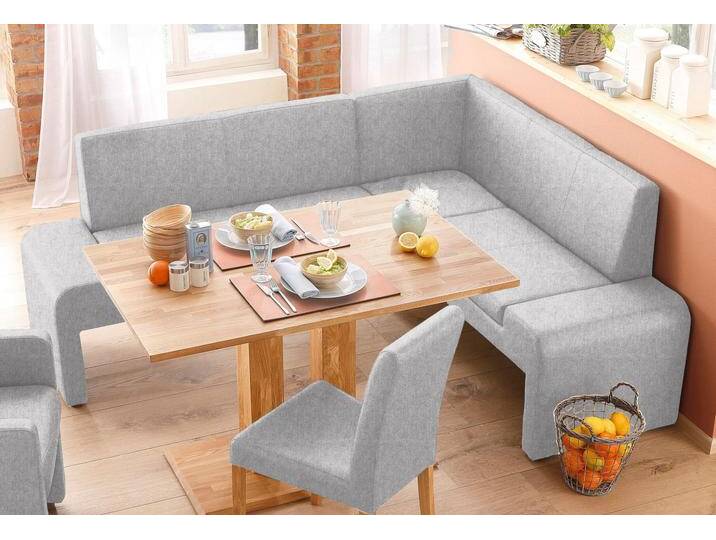 Eckbank HOME AFFAIRE Bologna , grau (hellgrau (capulet 4003)), B:200cm H:84cm T:160cm, Sitzbänke, in 2 Größen (langer Schenkel 180 oder 200 cm), verschiedene Qualitäten von Home-affaire