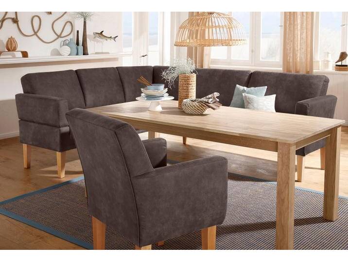 Eckbank HOME AFFAIRE Fehmarn , braun, B:255cm H:98cm T:210cm, Luxus Microfaser (Zusammensetzung: 100% Polyester), Sitzbänke, wahlweise langer Schenkel links oder rechts von Home-affaire