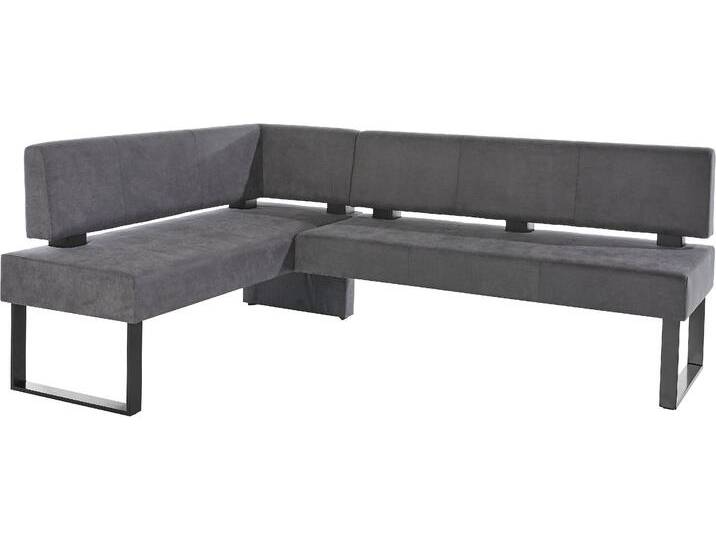 Eckbank HOME AFFAIRE Oliver mit Metallgestell, Küchenbank , grau (grau, schwarz), B:180cm H:89cm T:140cm, Massivholz, Holzwerkstoff, Polyester, Sitzbänke, verschiedene Bezüge Cord Esszimmerbank OTTOs Choice von Home-affaire