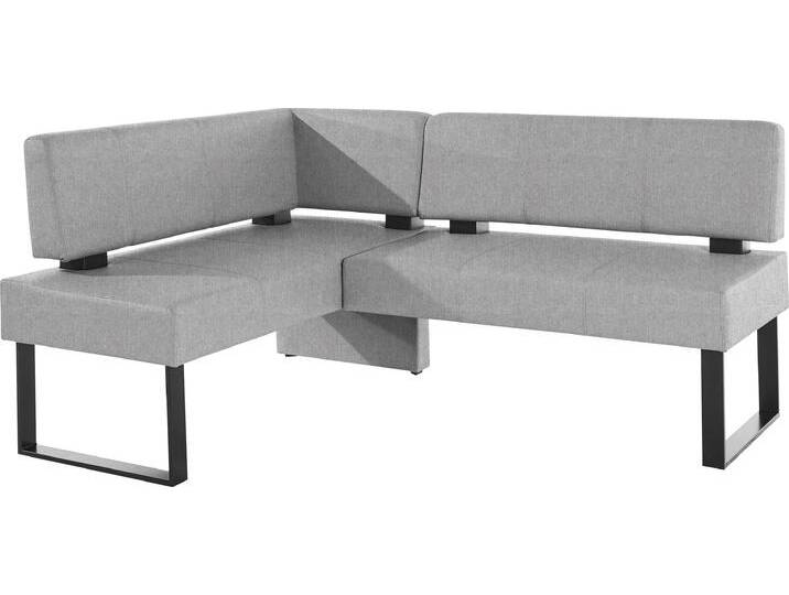 Eckbank HOME AFFAIRE Oliver mit Metallgestell, Küchenbank , grau (hellgrau (capulet 4003), schwarz), B:220cm H:89cm T:160cm, Massivholz, Holzwerkstoff, Polyester, Sitzbänke, verschiedene Bezüge Cord Esszimmerbank OTTOs Choice von Home-affaire