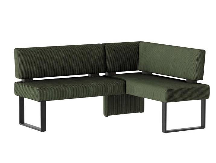 Eckbank HOME AFFAIRE Oliver mit Metallgestell, Küchenbank , grün (dunkelgrün (castello 8641), schwarz), B:220cm H:89cm T:160cm, Holzwerkstoff, Massivholz, Polyester, Sitzbänke, verschiedene Bezüge Cord Esszimmerbank OTTOs Choice von Home-affaire
