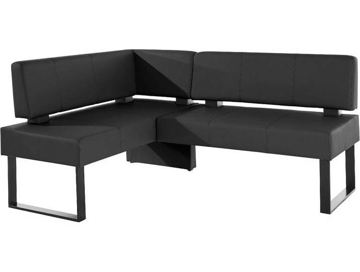 Eckbank HOME AFFAIRE Oliver mit Metallgestell, Küchenbank , schwarz (schwarz, schwarz), B:220cm H:89cm T:160cm, Holzwerkstoff, Massivholz, Polyester, Sitzbänke, verschiedene Bezüge Cord Esszimmerbank OTTOs Choice von Home-affaire