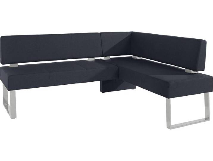 Eckbank HOME AFFAIRE Rab , blau (dunkelblau (grand 4012), silberfarben), B:200cm H:88cm T:160cm, Polyester, Sitzbänke, in 2 Breiten (180 oder 200 cm), Bezug in verschiedenen Qualitäten von Home-affaire