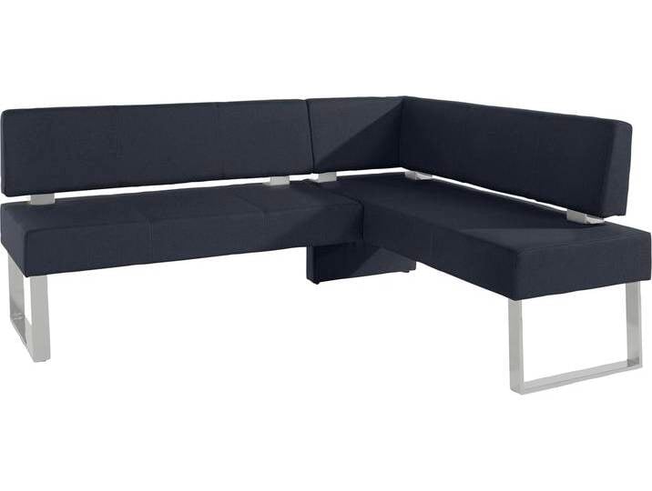 Eckbank HOME AFFAIRE Rab , blau (dunkelblau (grand 4012), silberfarben), B:200cm H:88cm T:160cm, Polyester, Sitzbänke, in 2 Breiten (180 oder 200 cm), Bezug in verschiedenen Qualitäten von Home-affaire