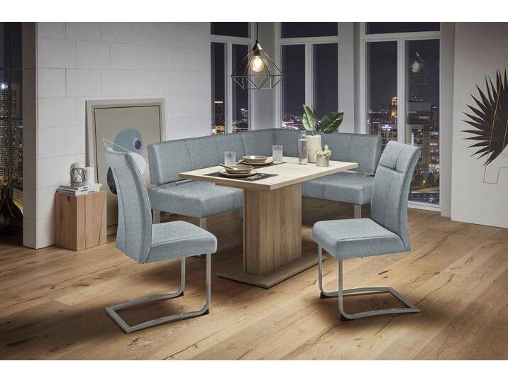 Eckbank HOME AFFAIRE Rab , blau (hellblau (fantasy 8214), silberfarben), B:180cm H:88cm T:140cm, Polyester, Sitzbänke, in 2 Breiten (180 oder 200 cm), Bezug in verschiedenen Qualitäten von Home-affaire