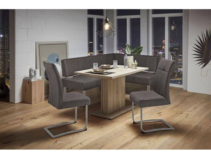 Eckbank HOME AFFAIRE Rab , braun (dunkelbraun (capulet 4007), silberfarben), B:180cm H:88cm T:140cm, Polyester, Sitzbänke, in 2 Breiten (180 oder 200 cm), Bezug in verschiedenen Qualitäten von Home-affaire