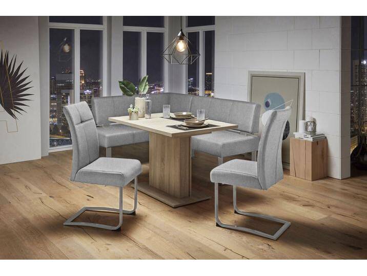 Eckbank HOME AFFAIRE Rab , grau (hellgrau (capulet 4003), silberfarben), B:180cm H:88cm T:140cm, Polyester, Sitzbänke, in 2 Breiten (180 oder 200 cm), Bezug in verschiedenen Qualitäten von Home-affaire