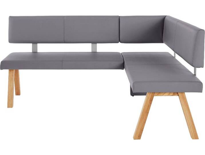 Eckbank HOME AFFAIRE Rio , grau, B:190cm H:89cm T:140cm, Sitzbänke, Massivholz in Eiche geölt, Esszimmerbank bequem gepolstert von Home-affaire